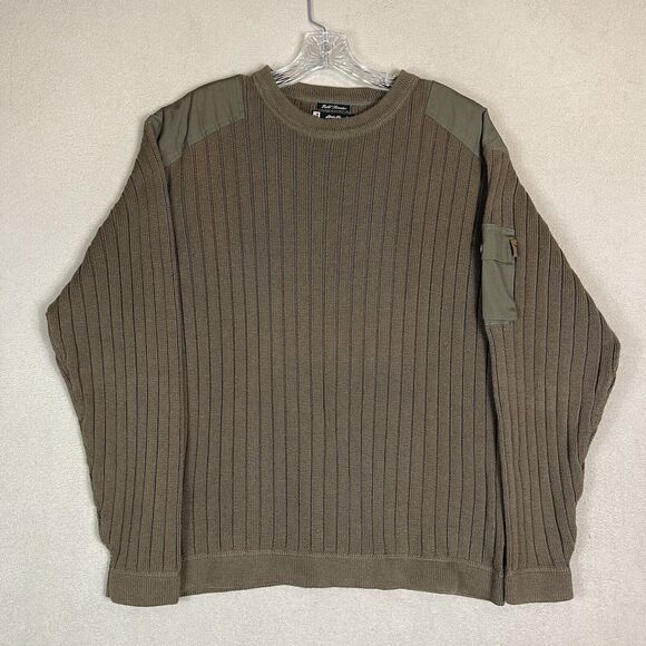 Eddie‎ Bauer Pullover Mens Medium Green Legend Field Sweater Tactical Army - Picture 1 of 11